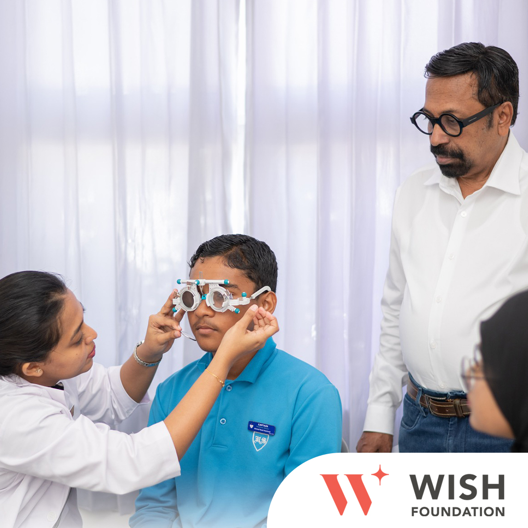 Eye screening being conducted at the Maldives community camp