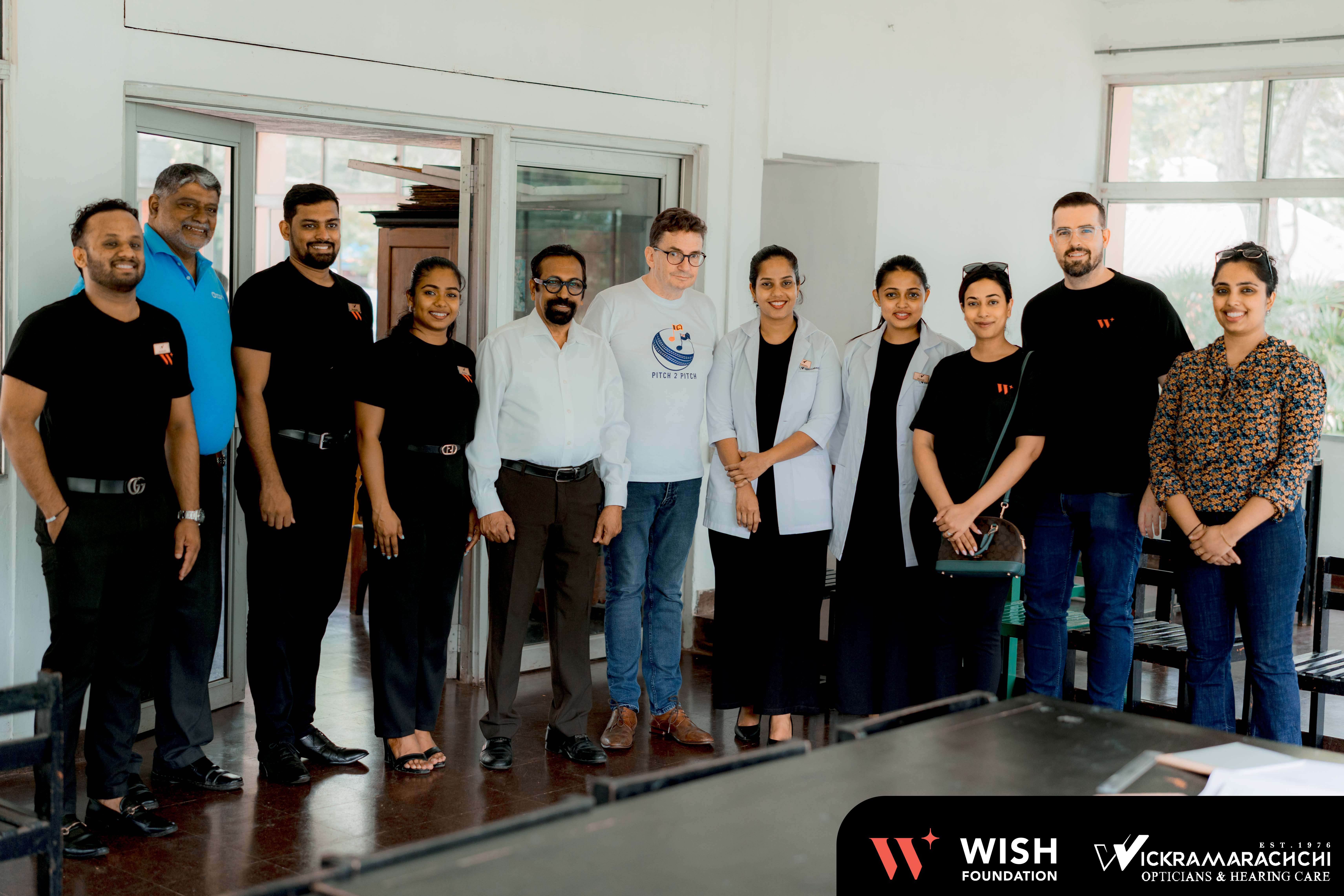 Optometrist conducting vision test